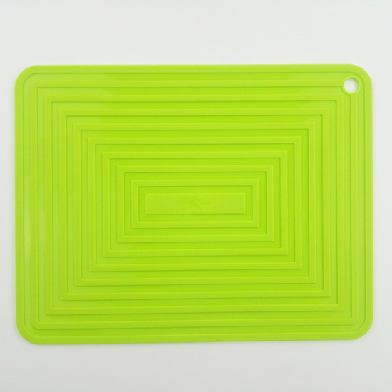 RH3323 Big, long, square ripple heat insulation pad silicone anti scald and non slip mat silicone mat with custom printing