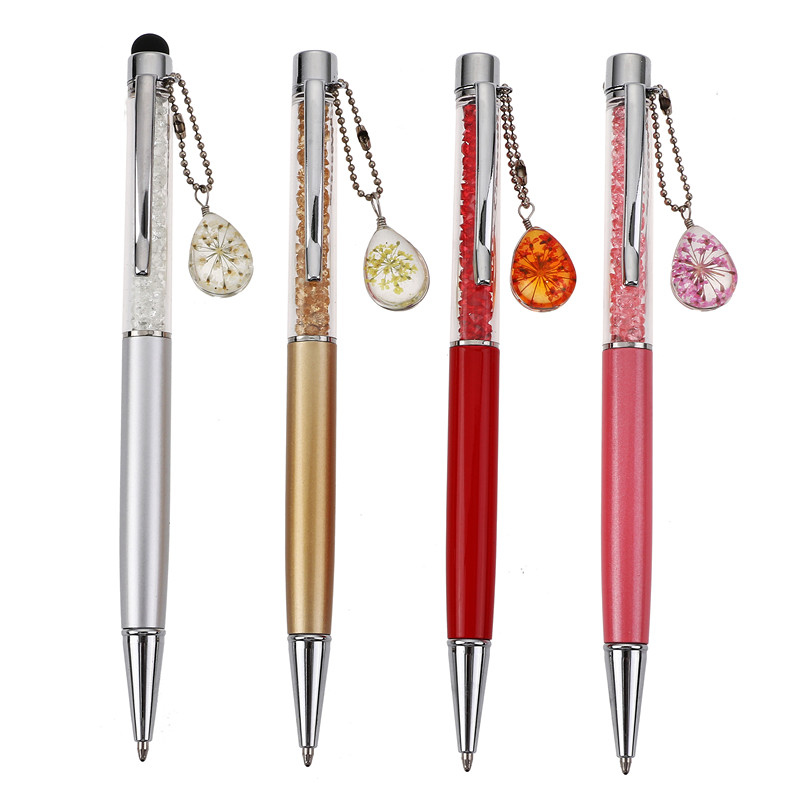 WP3023 crystal with flower ball pen