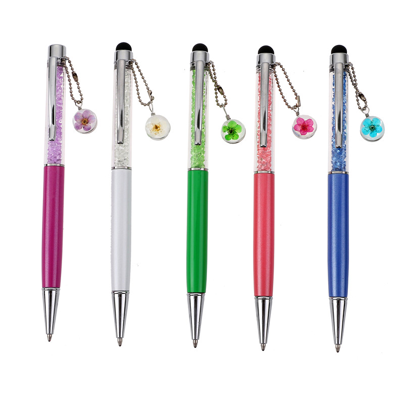 WP3024 crystal with flower ball pen